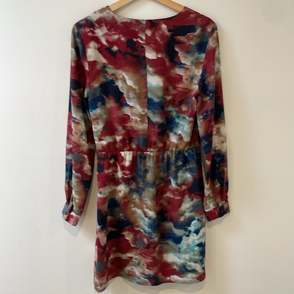 W118 Walter Baker Multicolor Abstract Print Shirt Dress S longsleeve tie dye - Picture 3 of 11